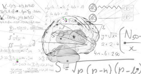 Digital Brain with Mathematical Formulas Concept - Download Free Stock Images Pikwizard.com