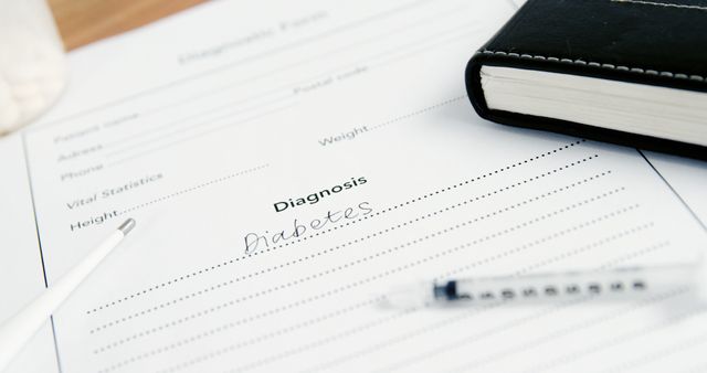 Close-Up of Diabetes Diagnosis with Pen and Syringe - Download Free Stock Images Pikwizard.com