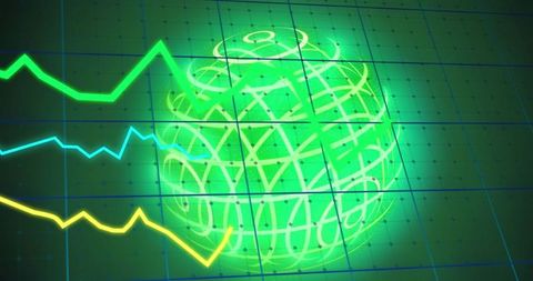 Futuristic Data Global Interface with Digital Globe