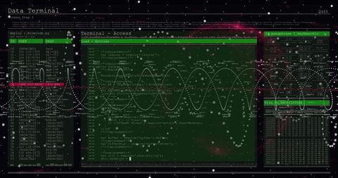 Futuristic Digital Interface with Spiraling Coding Patterns - Download Free Stock Images Pikwizard.com