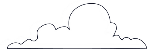 Cartoon cumulus cloud on transparent background