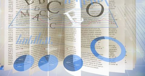 Data integration concept with book of information