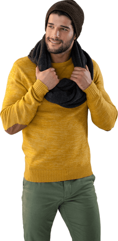 Smiling Man in Yellow Sweater on Transparent Background - Download Free Stock Videos Pikwizard.com