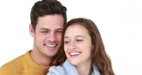Joyful Young Couple Embracing and Smiling Together - Download Free Stock Images Pikwizard.com