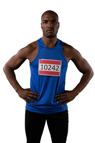 Confident African American Athlete on Transparent Background