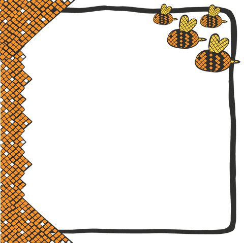 whimsical orange bee frame with transparent background - Download Free Stock Videos Pikwizard.com
