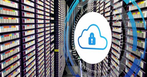 Data Technology and Secure Cloud Computing in Server Room - Download Free Stock Images Pikwizard.com