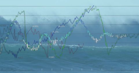 Abstract Financial Data Diagrams Overlapping Sea Waves - Download Free Stock Images Pikwizard.com