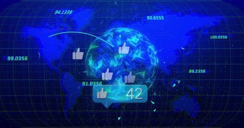 Futuristic Digital Globe with Data and Interactivity