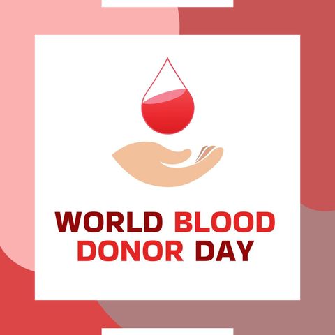 World Blood Donor Day Poster with Hand and Blood Drop Illustration - Download Free Stock Templates Pikwizard.com