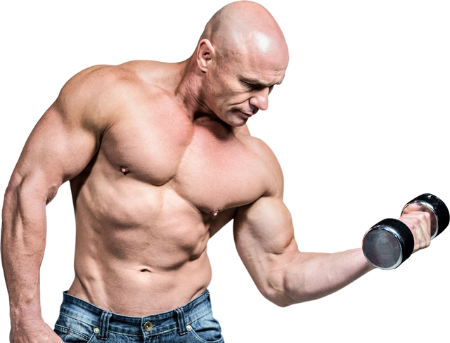 Bald Man Lifting Dumbbells on Transparent Background - Download Free Stock Videos Pikwizard.com