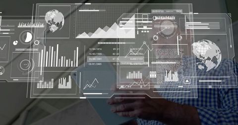 Businessman Interacting with Digital Analytics Interface