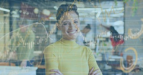 Confident Businesswoman in Digital Financial Environment