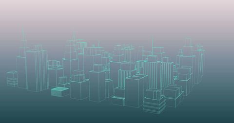 Futuristic Digital Cityscape with Virtual Building Models - Download Free Stock Images Pikwizard.com