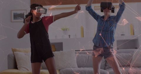 Women Engaging with Virtual Reality Technology at Home