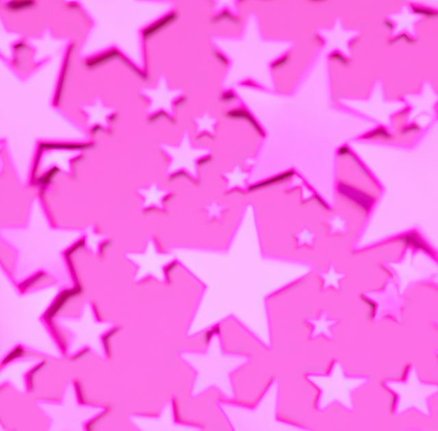 Bright pink stars scattered across the frame creating an abstract and festive background. Incredibly versatile, ideal for designing holiday cards, posters, party invitations, or any playful, feminine-themed projects. Great for wrapping paper, digital backgrounds, and festive decorations.