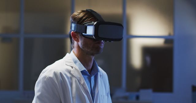 Scientist Using Virtual Reality Headset in a Laboratory Setting - Download Free Stock Images Pikwizard.com