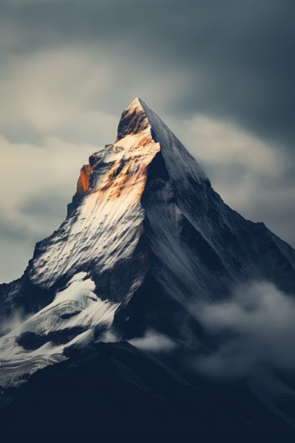 General view of mountain peak and clouds, created using generative ai technology - Download Free Stock Photos Pikwizard.com