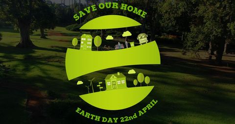 Earth day awareness graphic with green energy theme