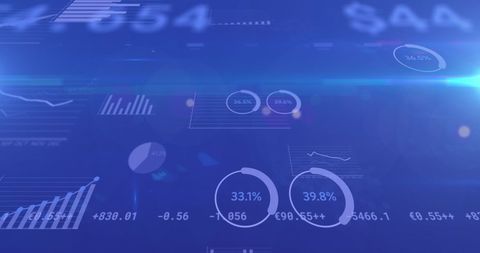 Global Financial Data Charts Overlay in Blueberry Hues - Download Free Stock Images Pikwizard.com
