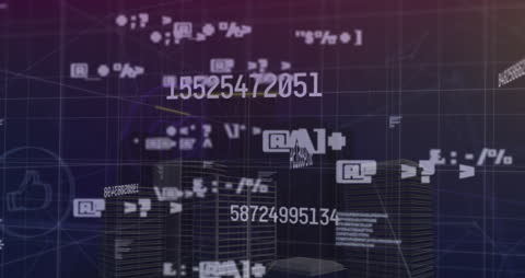 Digital Data and Cityscape Background Animation