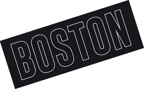 Bold Boston Typography on Black Rectangle Transparent Background - Download Free Stock Videos Pikwizard.com
