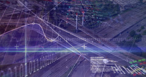 Futuristic Data Processing and Digital Networking Animation