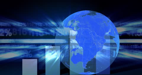 Digital Globe with Financial Analytics Activity