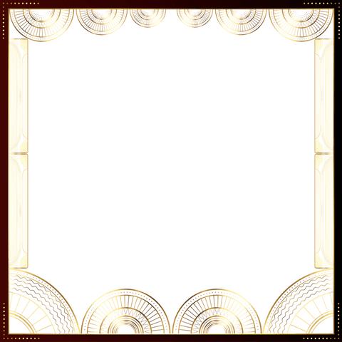 Vintage ornate gold frame with transparent background elegance