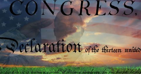 American Military Salute with Declaration and Flag - Download Free Stock Images Pikwizard.com