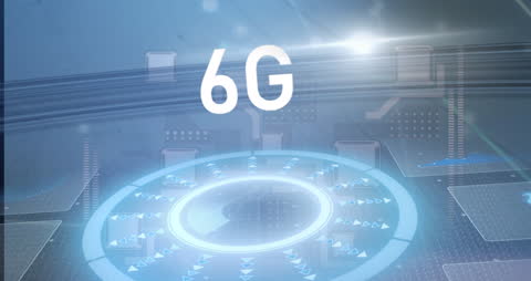 Futuristic 6G Technology Electronic Circuit Background