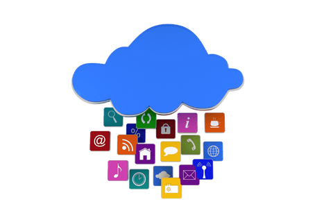 Transparent Cloud Network Concept with Colorful Communication Symbols - Download Free Stock Videos Pikwizard.com