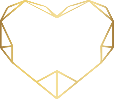 gold geometric heart polygon outline on transparent background - Download Free Stock Videos Pikwizard.com
