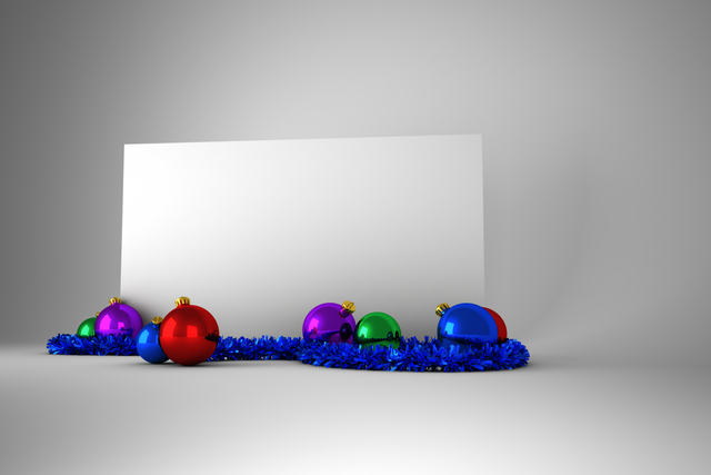 Blank Transparent Poster with Colorful Christmas Decorations - Download Free Stock Videos Pikwizard.com