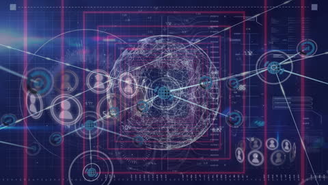 Futuristic Digital Network on Dark Interface