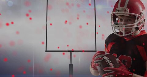 American football youth in action with digital effects