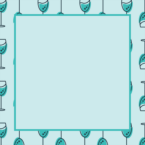 transparent frame with wine glass pattern and green border for text - Download Free Stock Videos Pikwizard.com