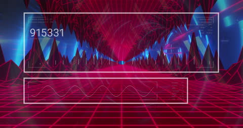 Futuristic Data Stream Visualization in Tunnel