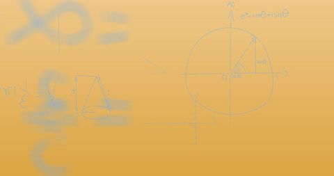 Mathematical Equations and Graphics on Orange Background - Download Free Stock Images Pikwizard.com