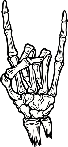 Skeletal hand rock-on gesture vector illustration