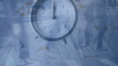 Business Time Global Network Concept with Clock Overlay