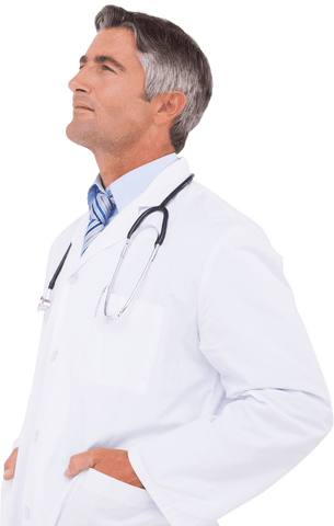 Transparent Doctor Thinking with Hands in Pockets - Download Free Stock Videos Pikwizard.com