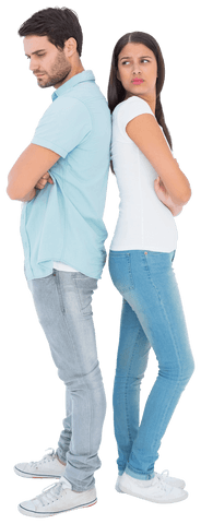 Transparent Unhappy Couple Standing Back-to-Back - Download Free Stock Videos Pikwizard.com