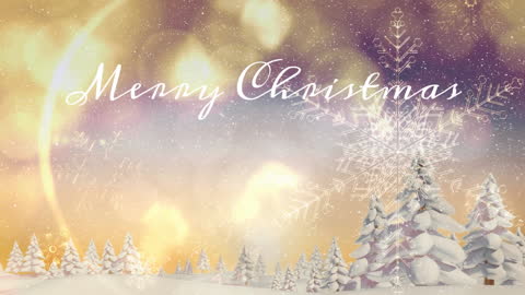 Magical Christmas Card with Falling Snowflakes