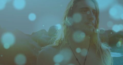 Portrait of Contemplative Young Adult with Reflective Light