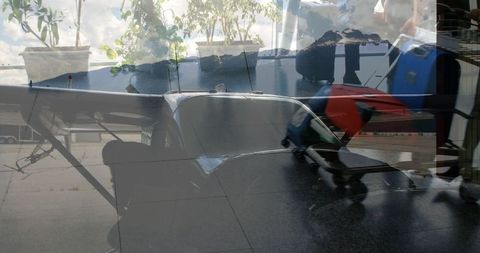 Conceptual Blend of People at Airport with Plane for Aviation Industry