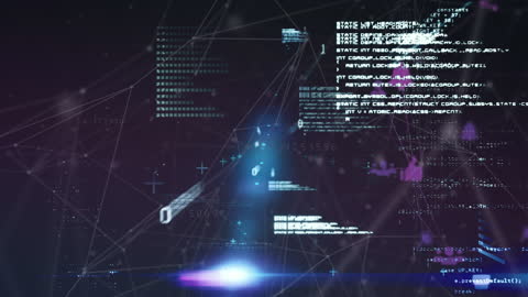 Digital Financial Data with Network Connections on Dark Background