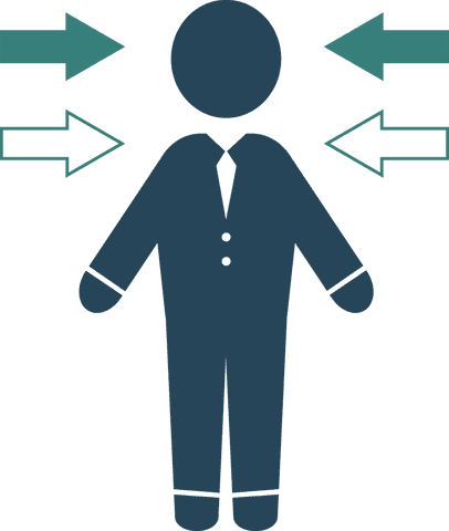 transparent business icon figure with directional arrows - Download Free Stock Videos Pikwizard.com