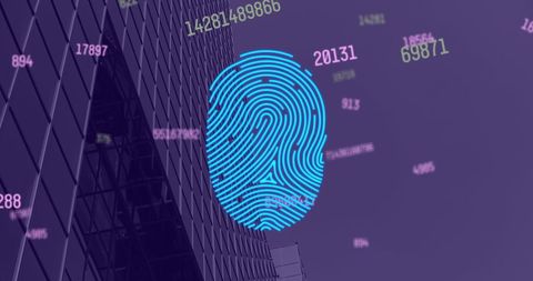 digital fingerprint and data over cityscape - Download Free Stock Images Pikwizard.com