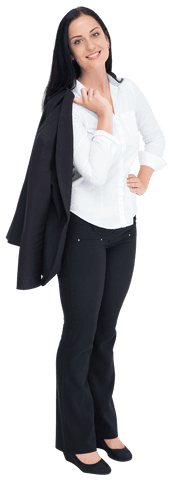 Confident Businesswoman Smiling in Transparent Background